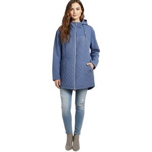 Calvin klein Womens Jacket Sz XL Quilted Hooded Soft Shell Winter Cozy Snow